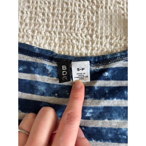 Blue & Gray BDG Striped Cropped Tank Top Acid Wash - Picture 4 of 9